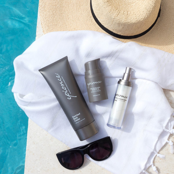Epionce enriched body lotion, moisturiser and tinted SPF